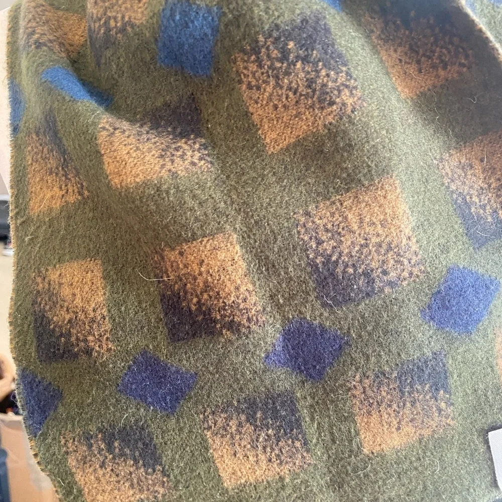 London Fog Womens Cashmink Acrylic Winter Scarf 70s/80s Style Brown Geometric